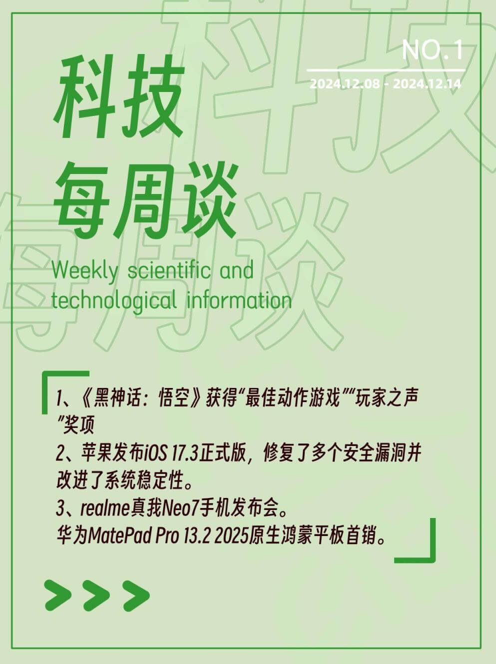 【科技每周谈】第一期